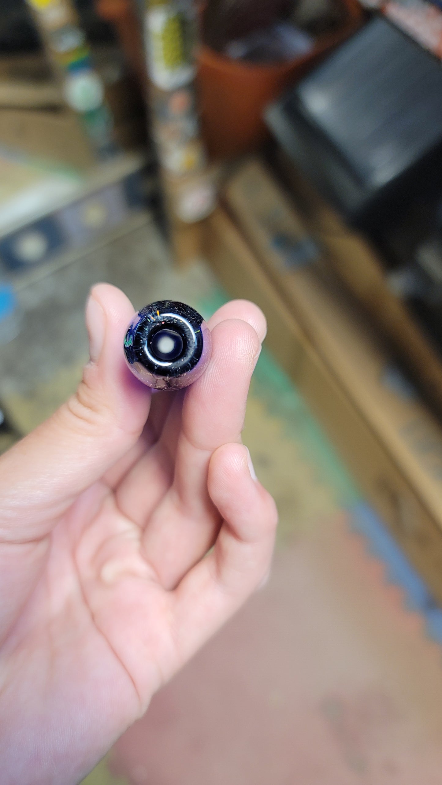 Sparkle chillum with pink dot