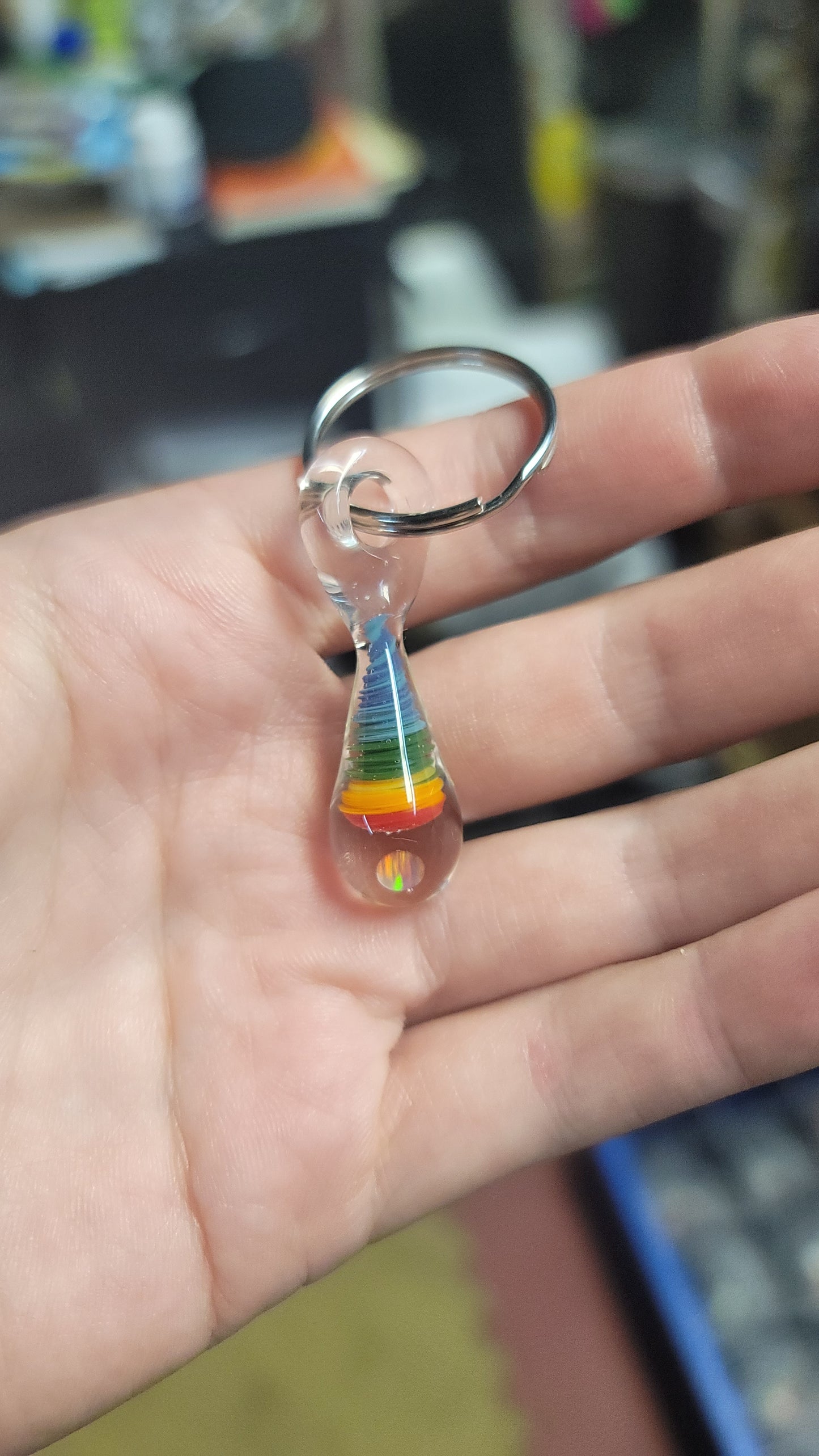 Rainbow opal Keychain