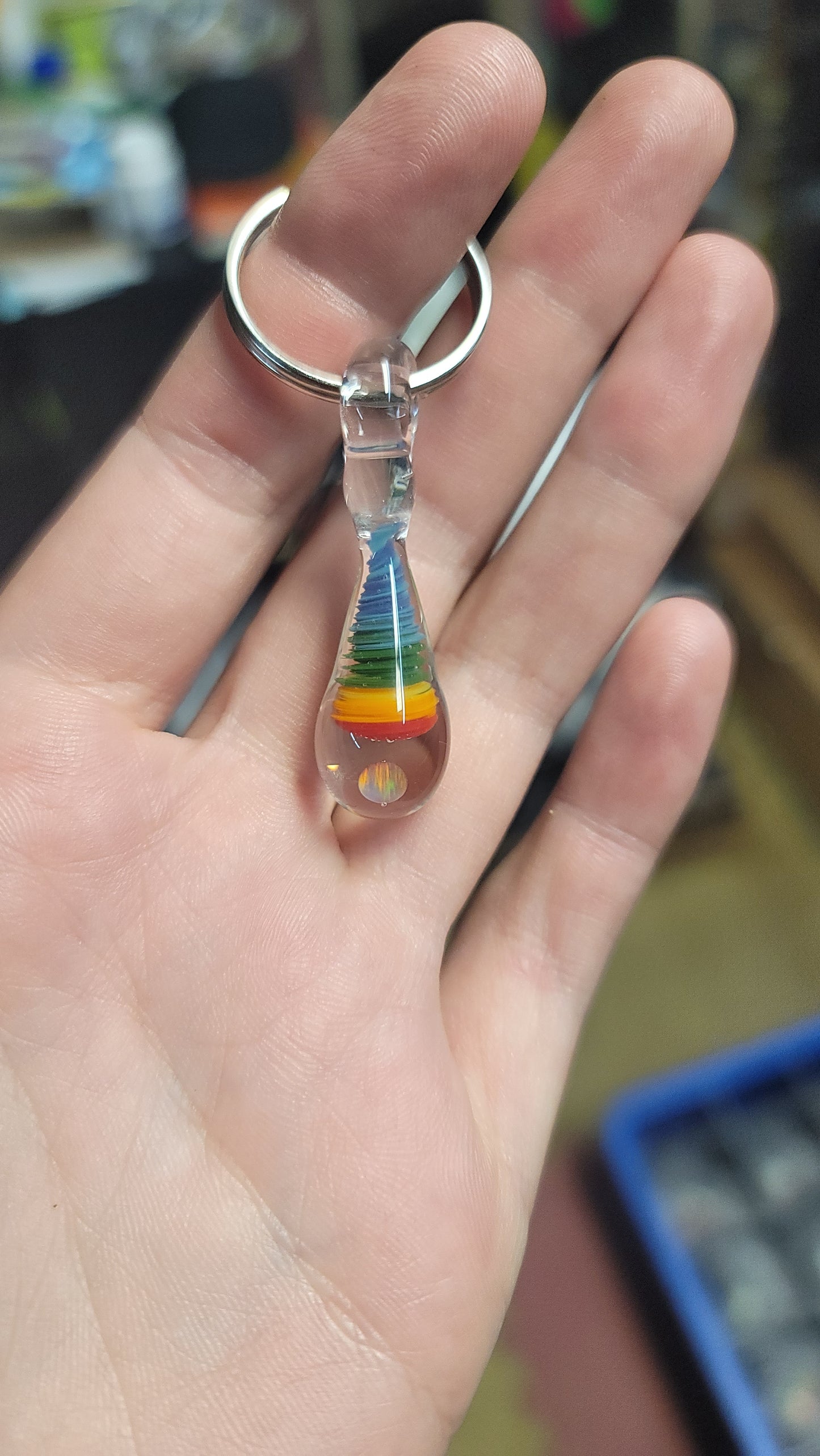 Rainbow opal Keychain