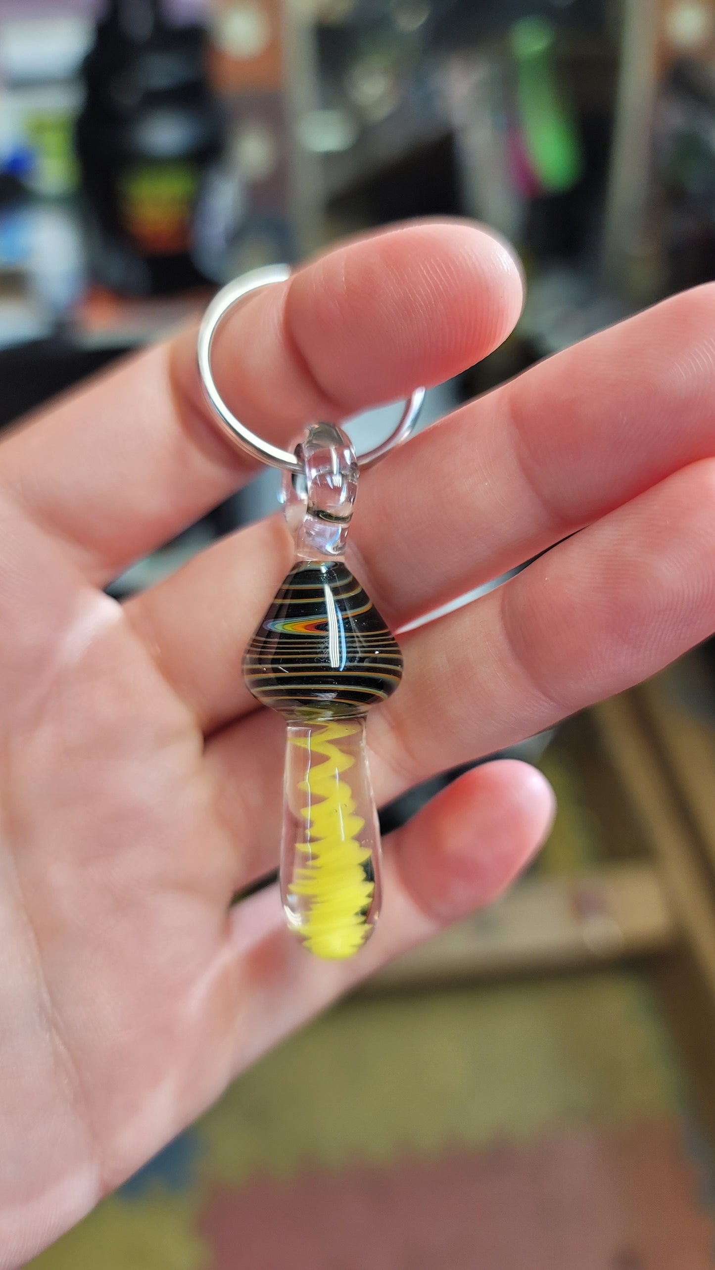 Yellow Swirl Keychain