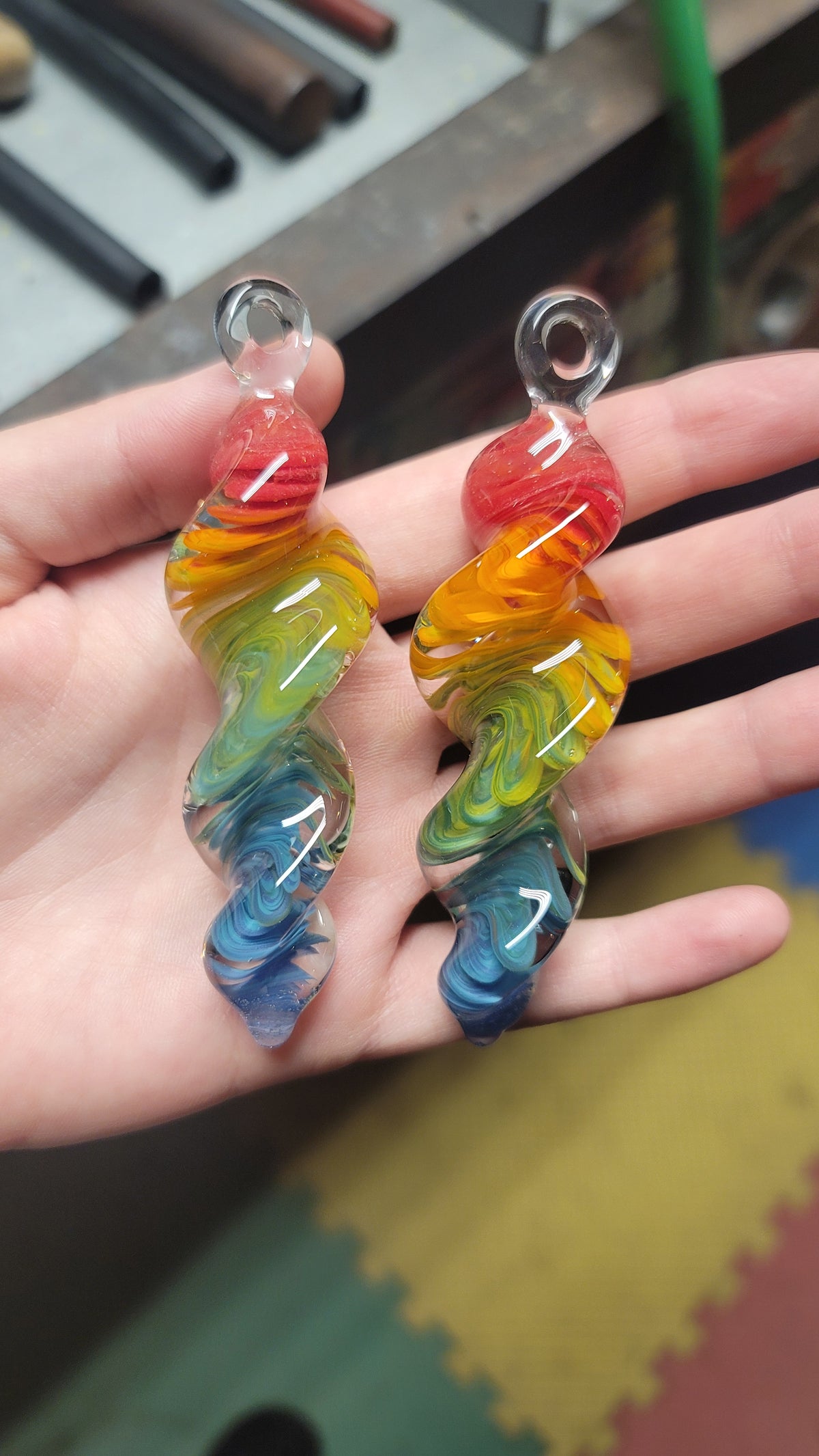 Pickle ornament and 4 Spinners
