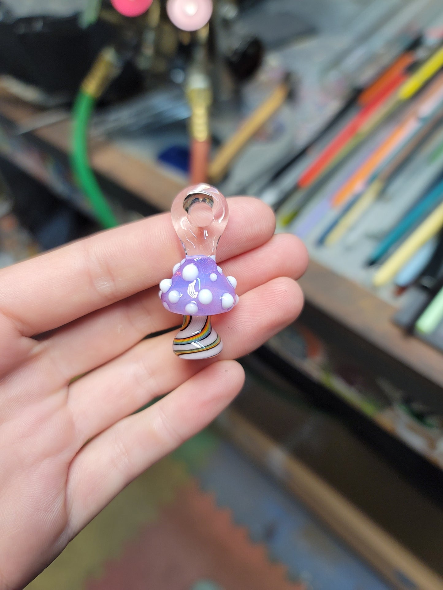 Pink Mushroom Pendant made to order