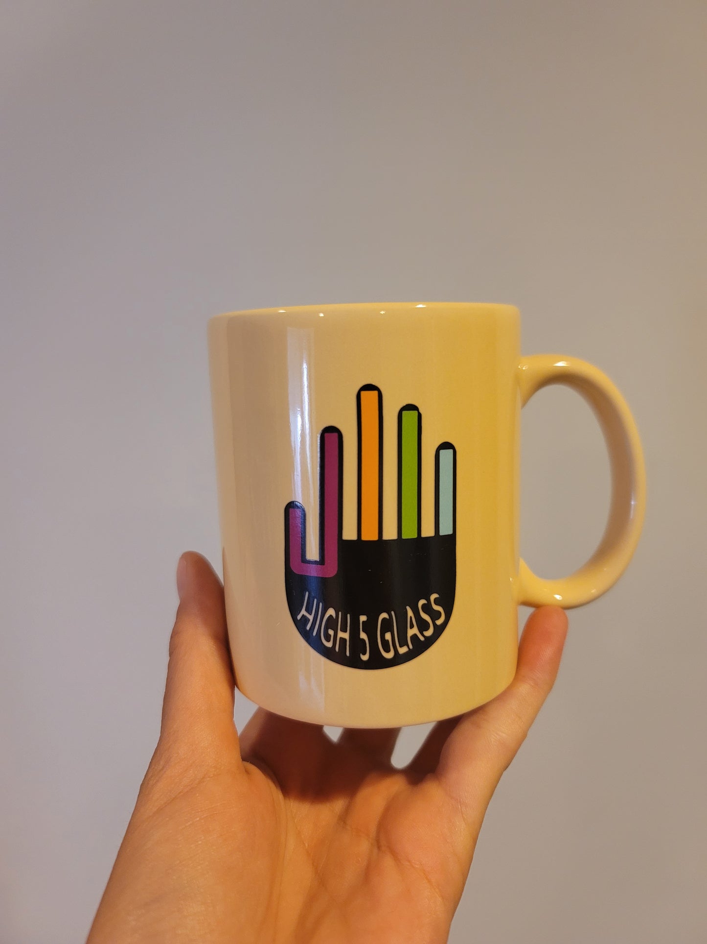 High 5 glass Ceramic Mug