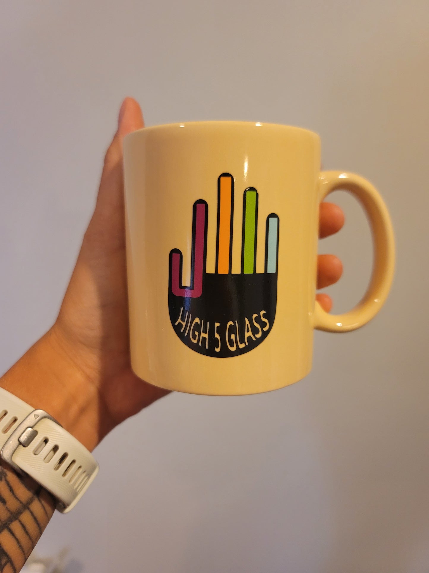 High 5 glass Ceramic Mug