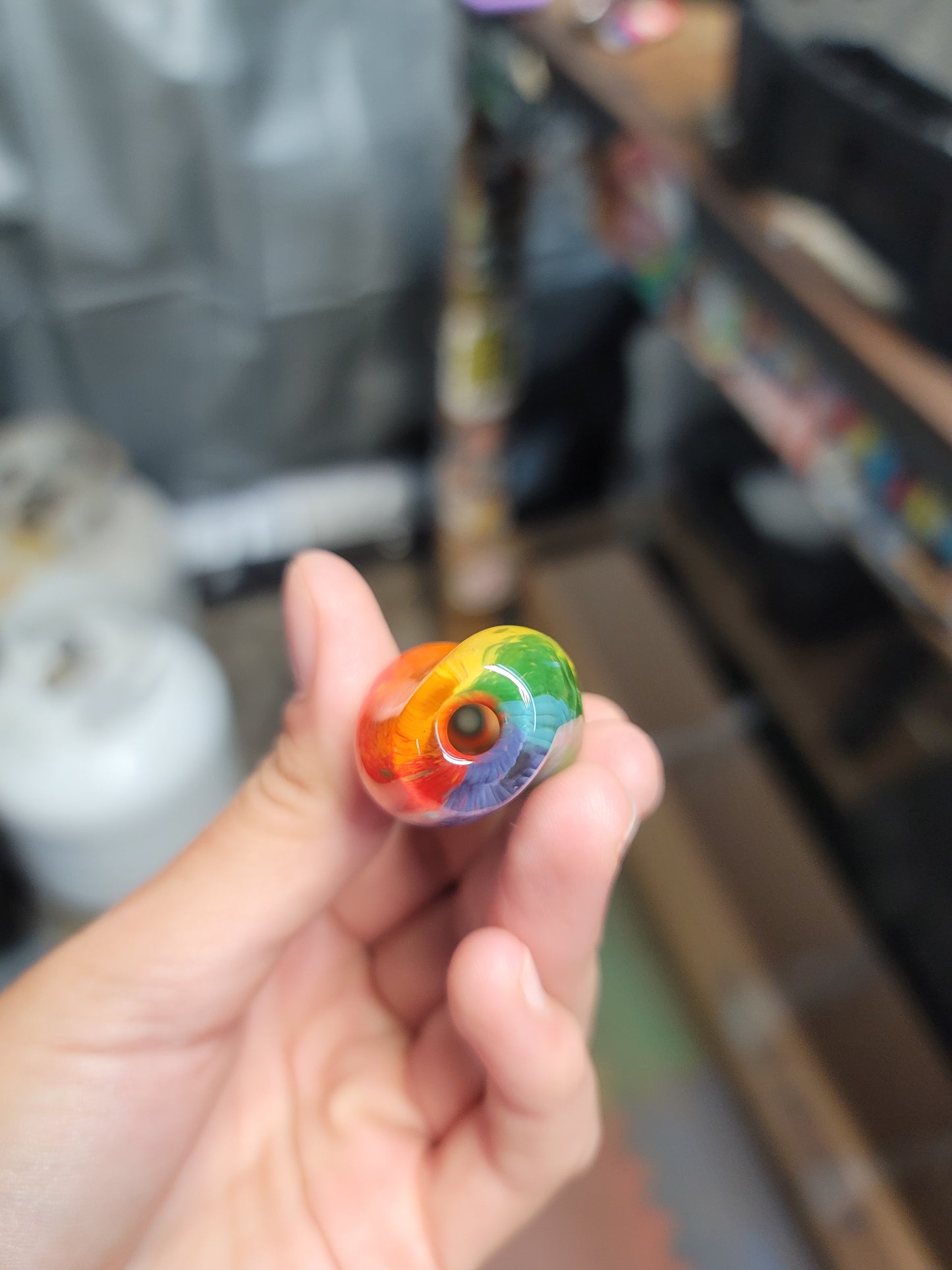 Rainbow frit chillum made to order