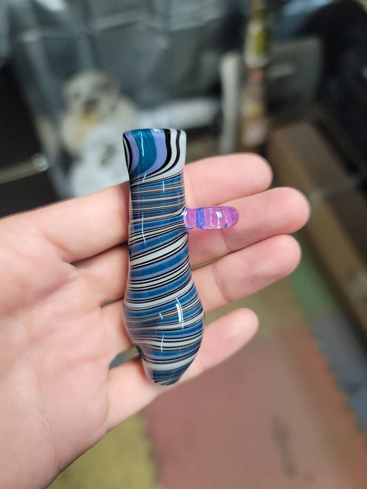 Blurple chillum pendant pipe