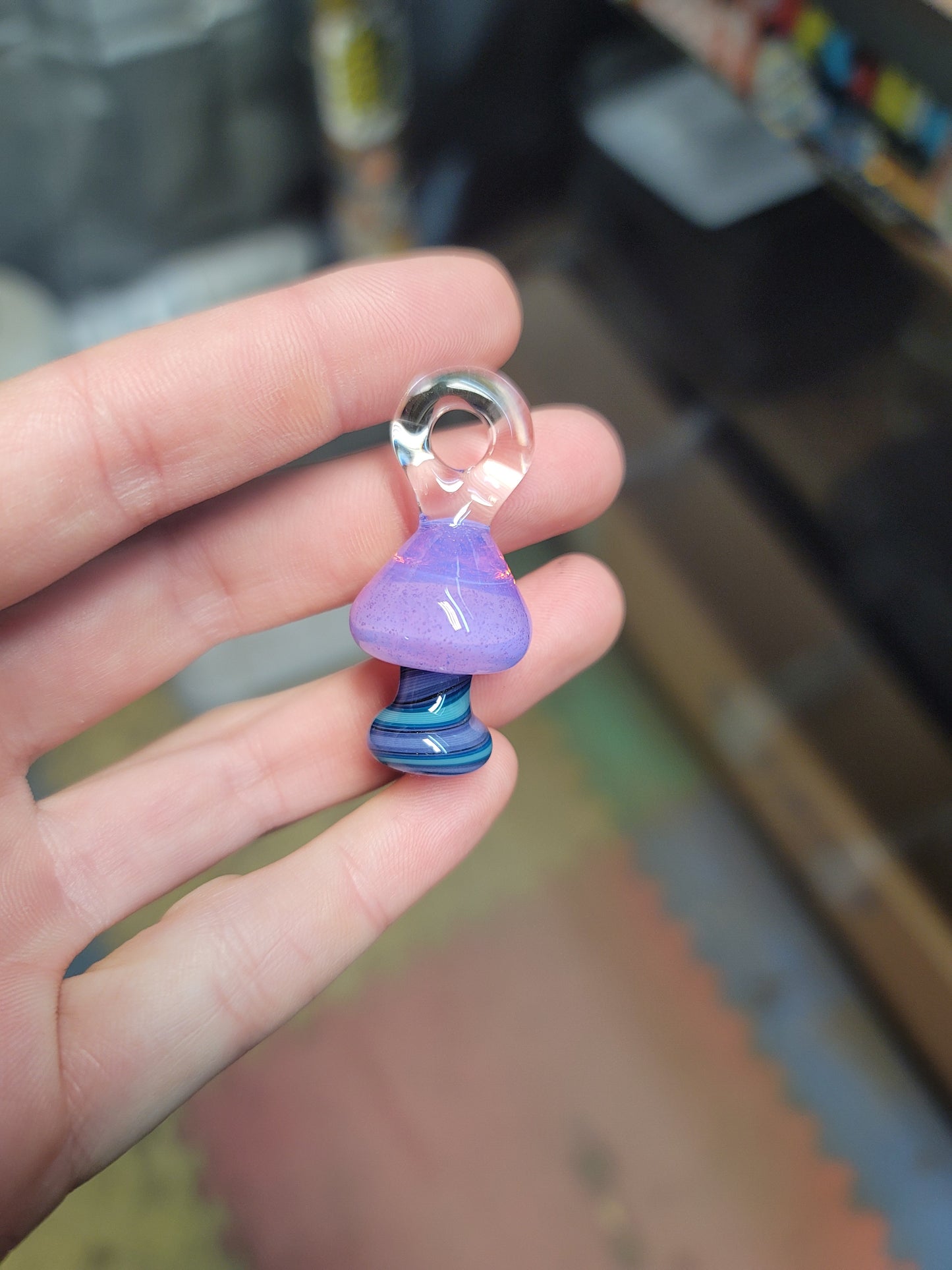 Blurple Mushroom pendant made to order