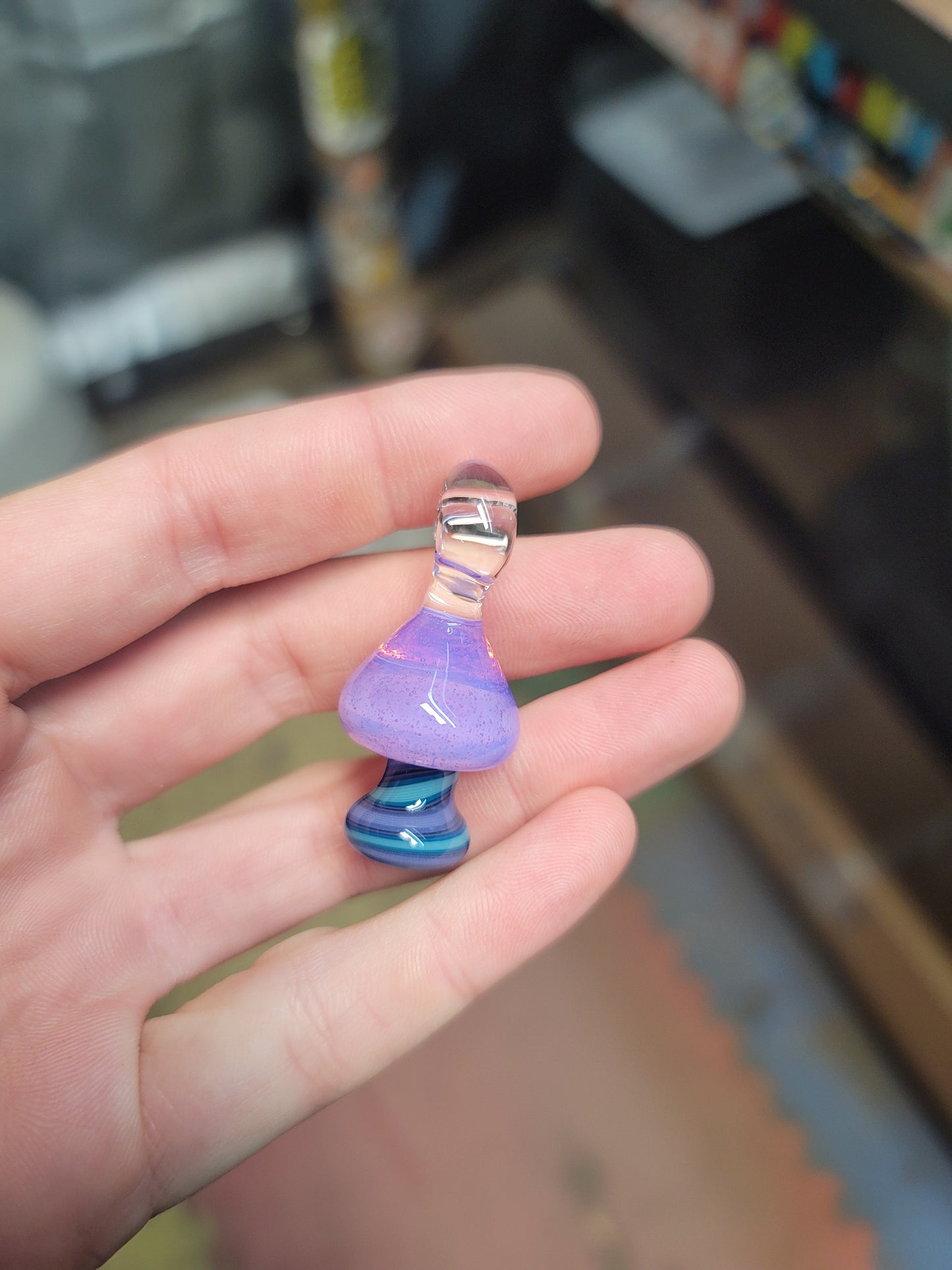 Blurple Mushroom pendant made to order