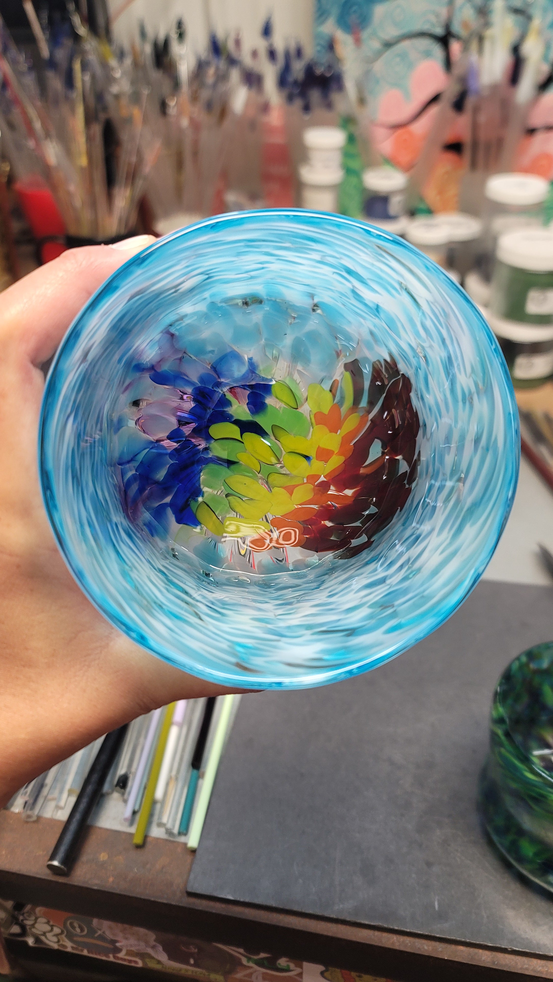 Sky Rainbow Vessel – High 5 Glass
