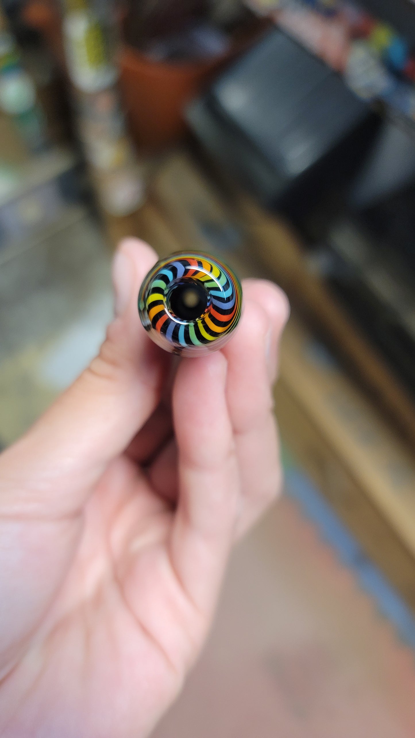 Rainbow with black swirl