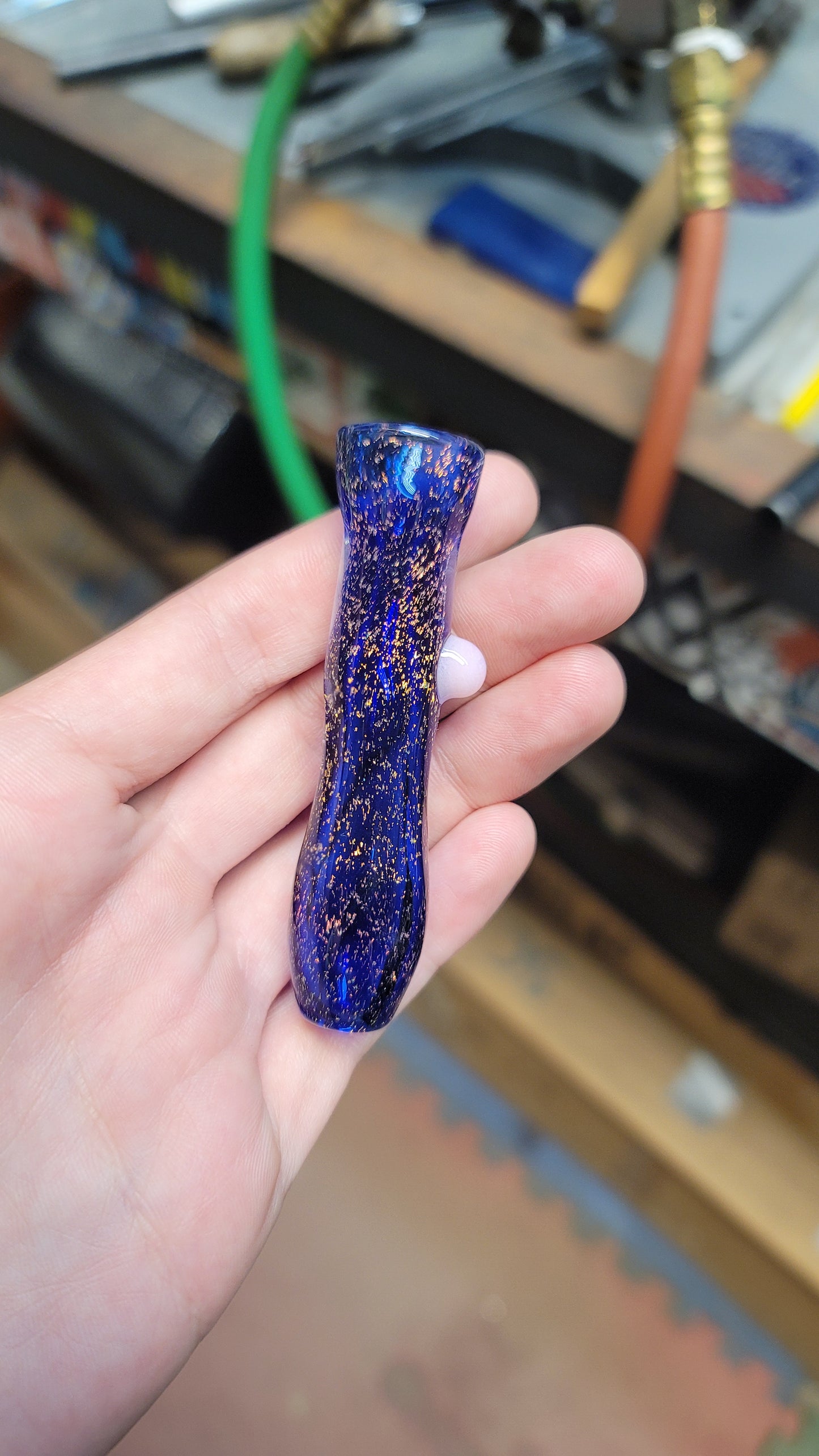 Sparkle chillum with pink dot