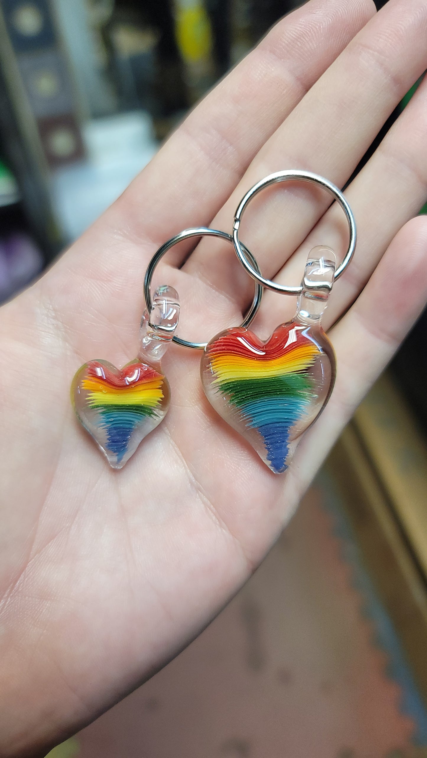 Memorial Rainbow Heart Keychain