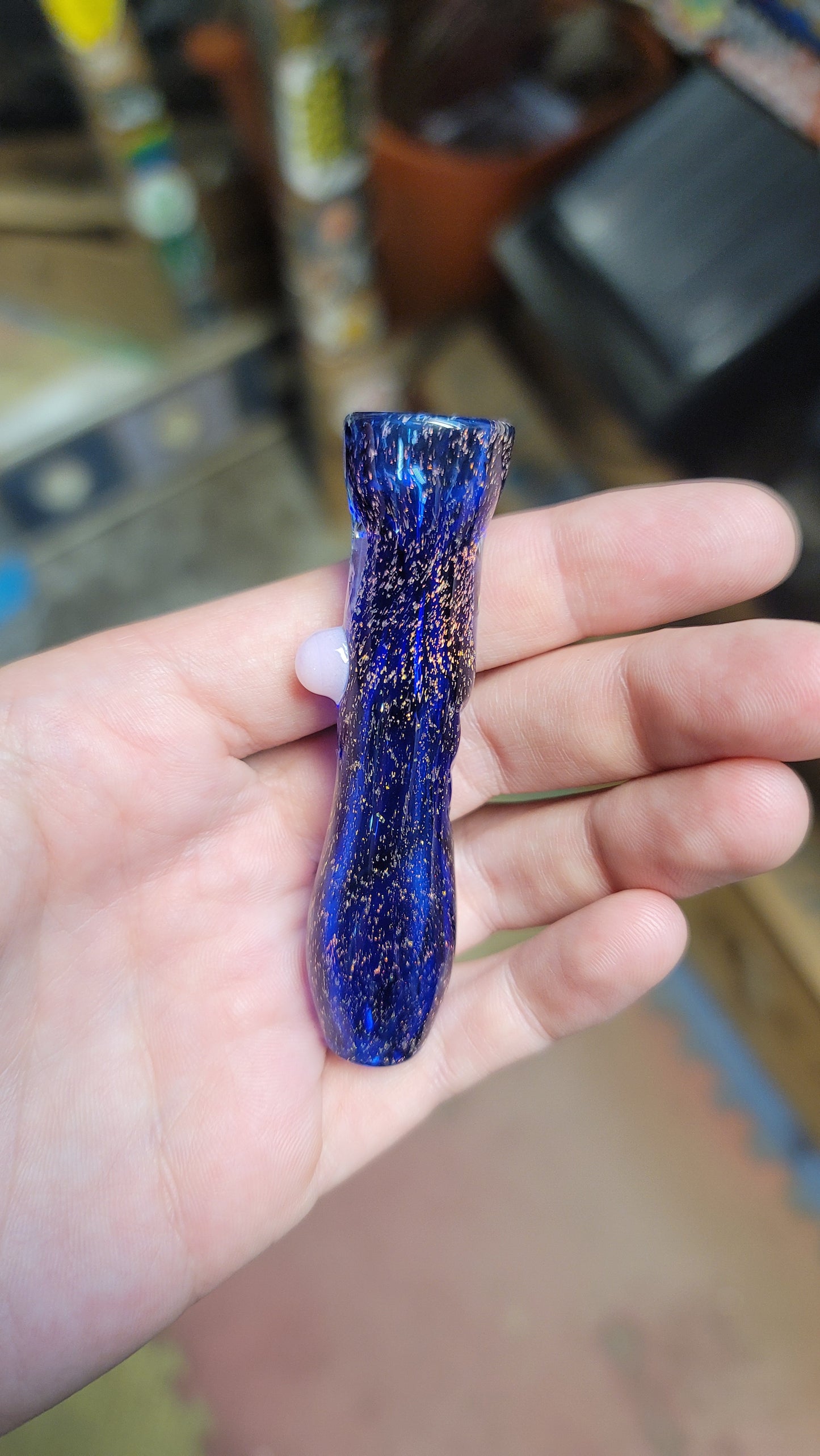 Sparkle chillum with pink dot