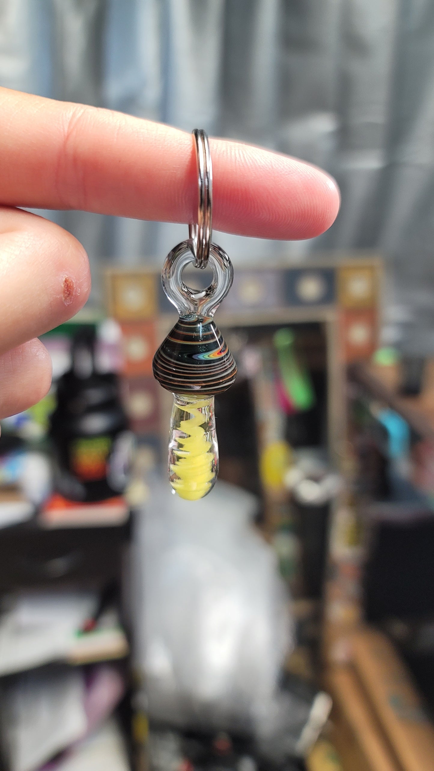 Yellow Swirl Keychain