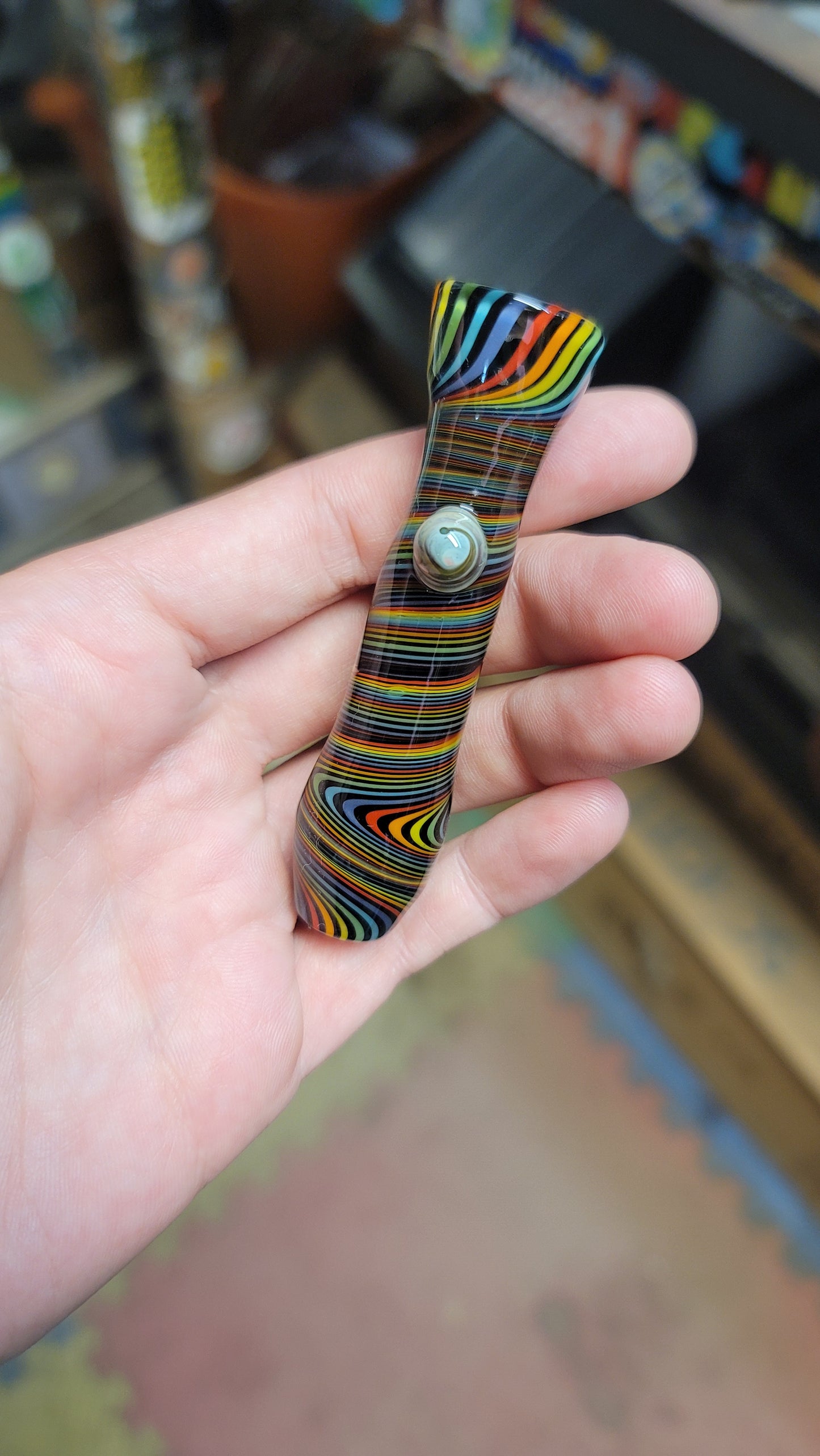 Rainbow with black swirl