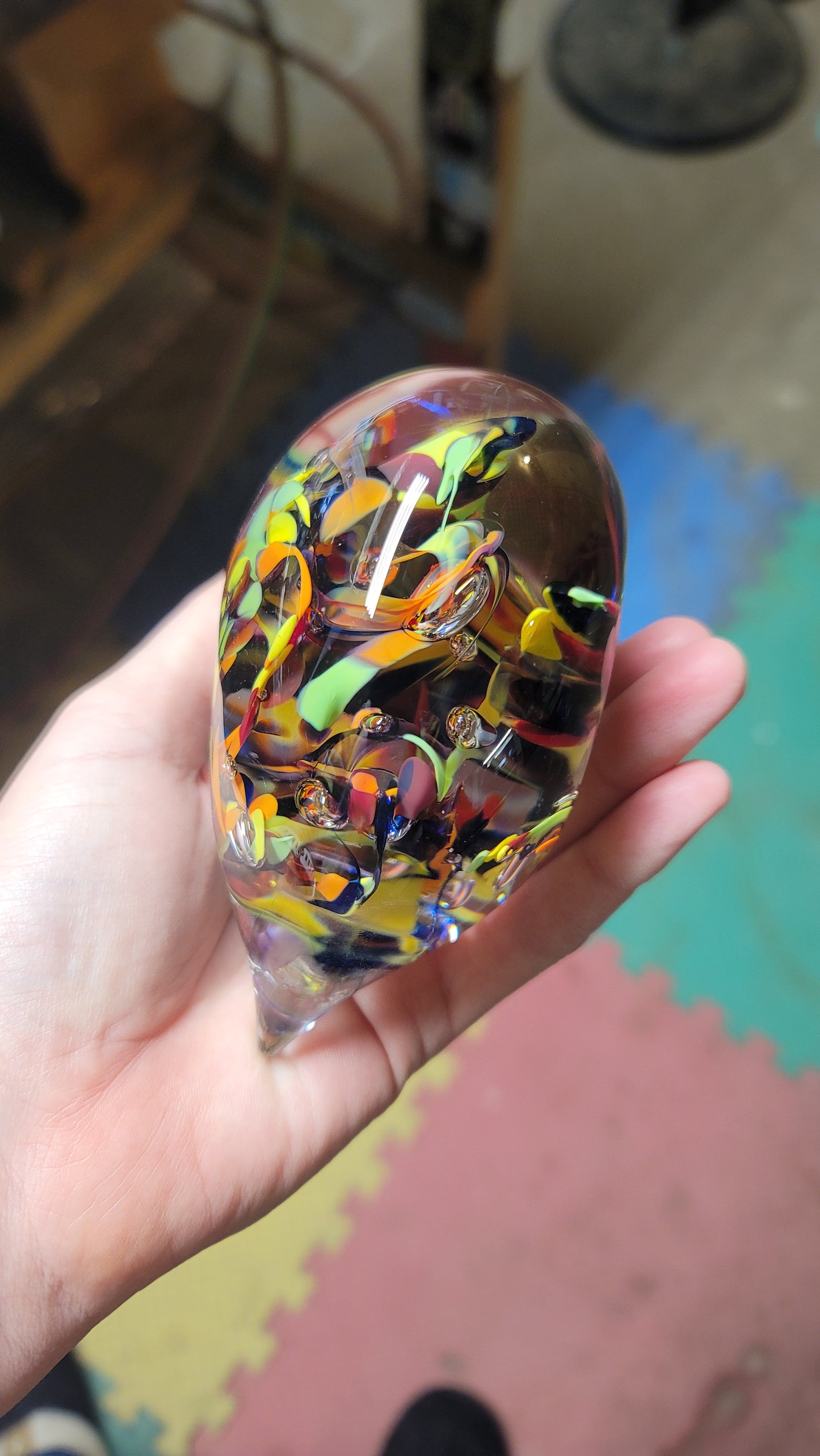 Confetti heart paper weight