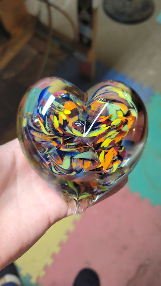 Confetti heart paper weight