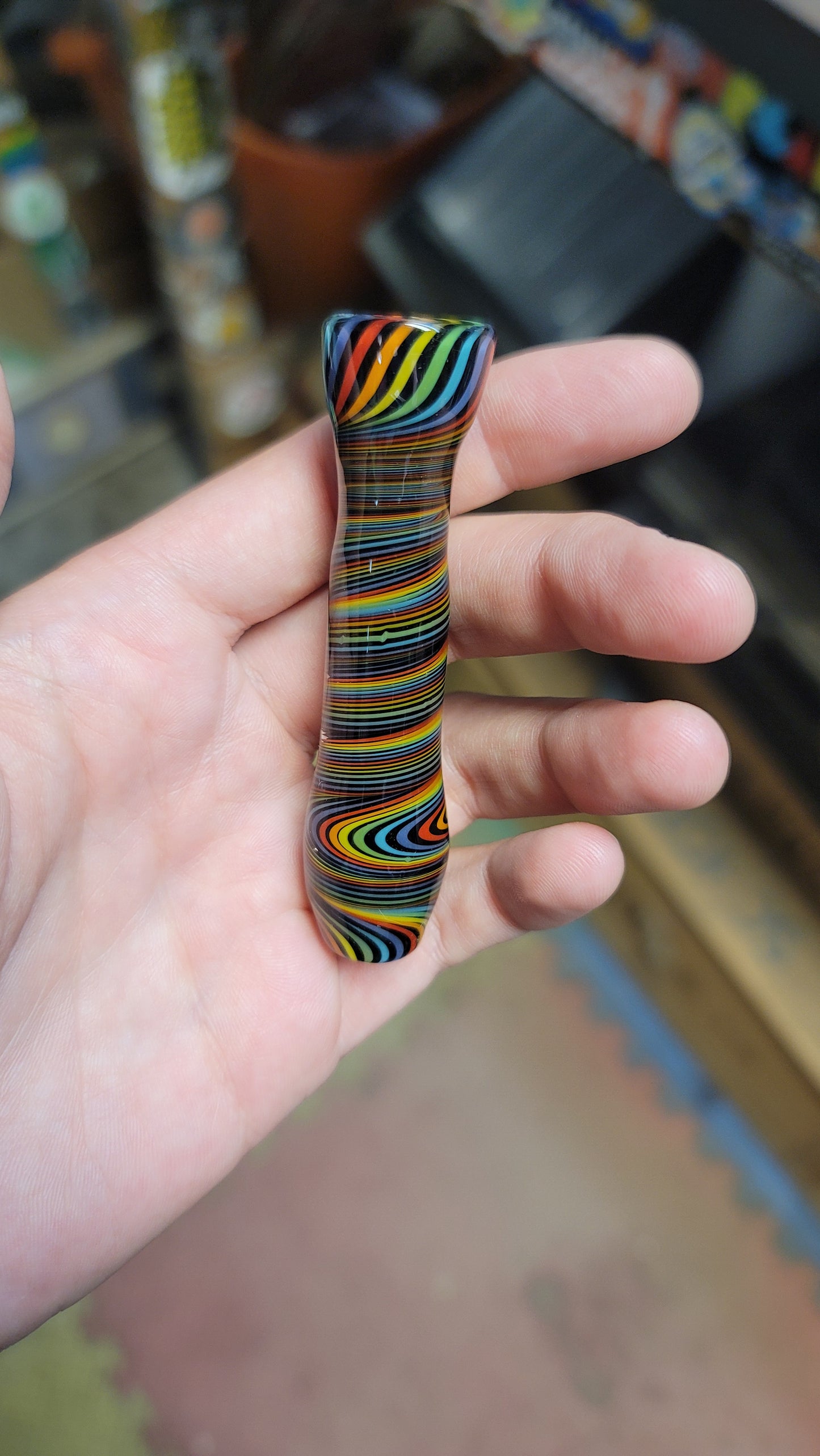 Rainbow with black swirl