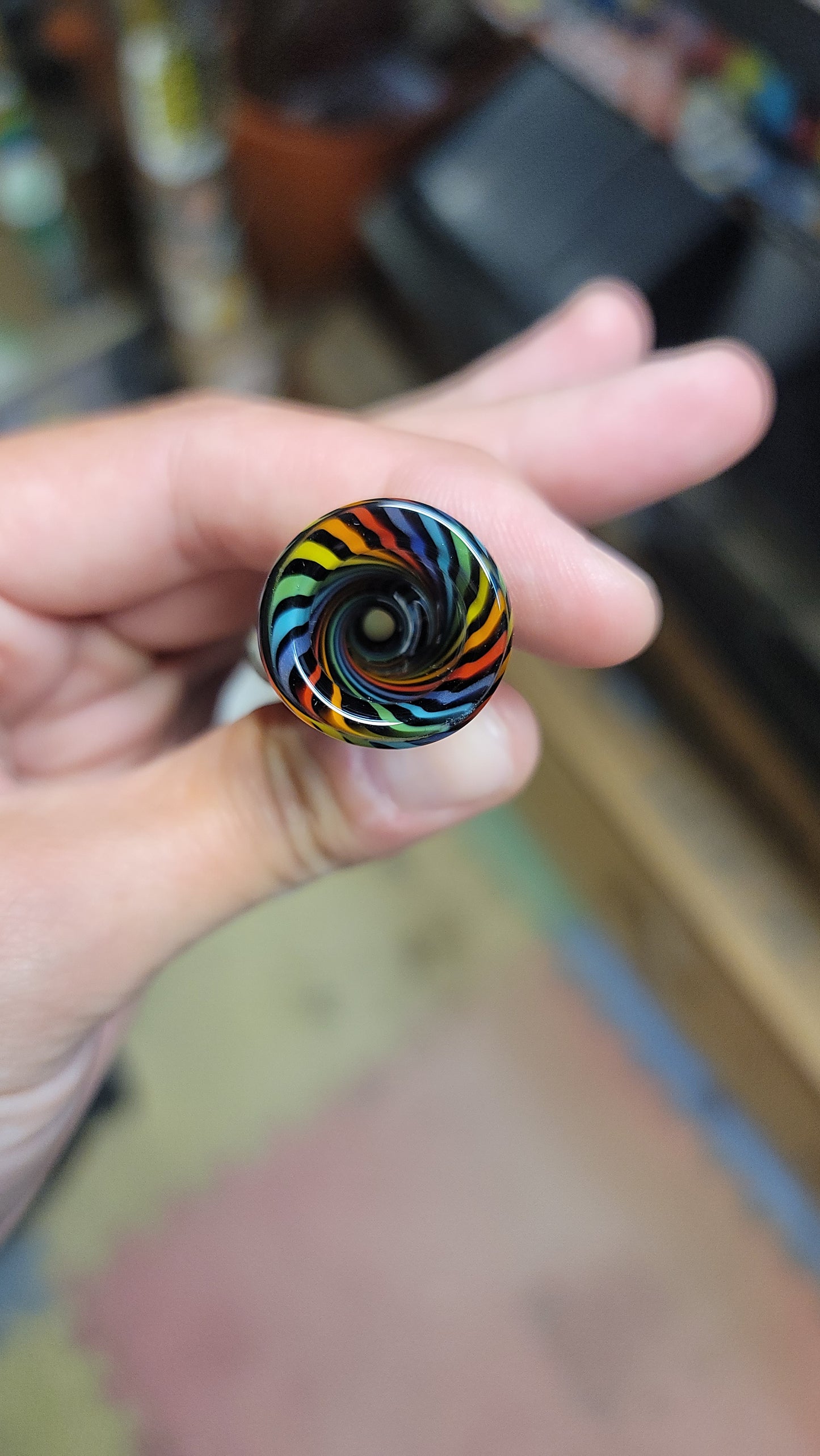 Rainbow with black swirl