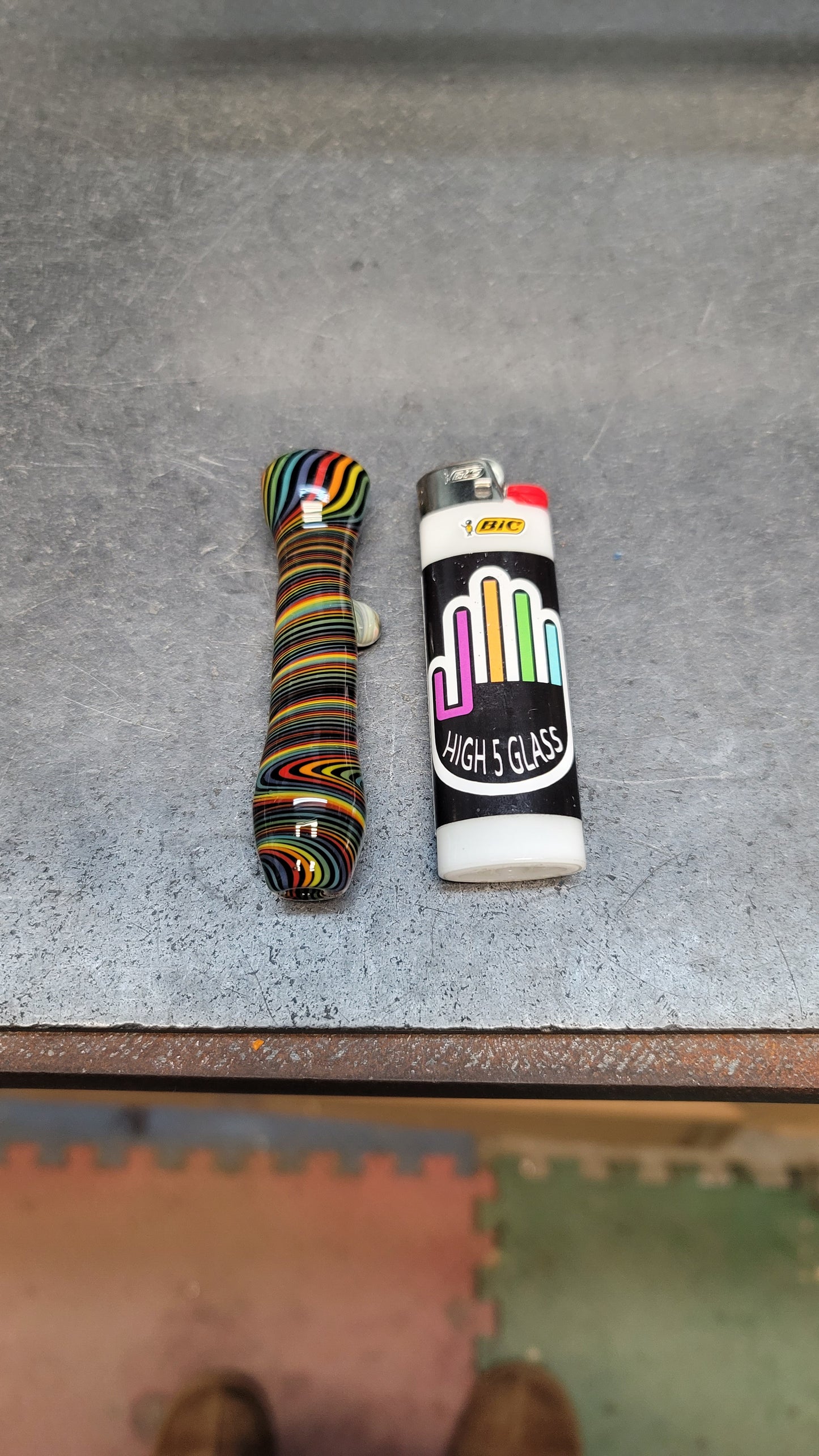 Rainbow with black swirl