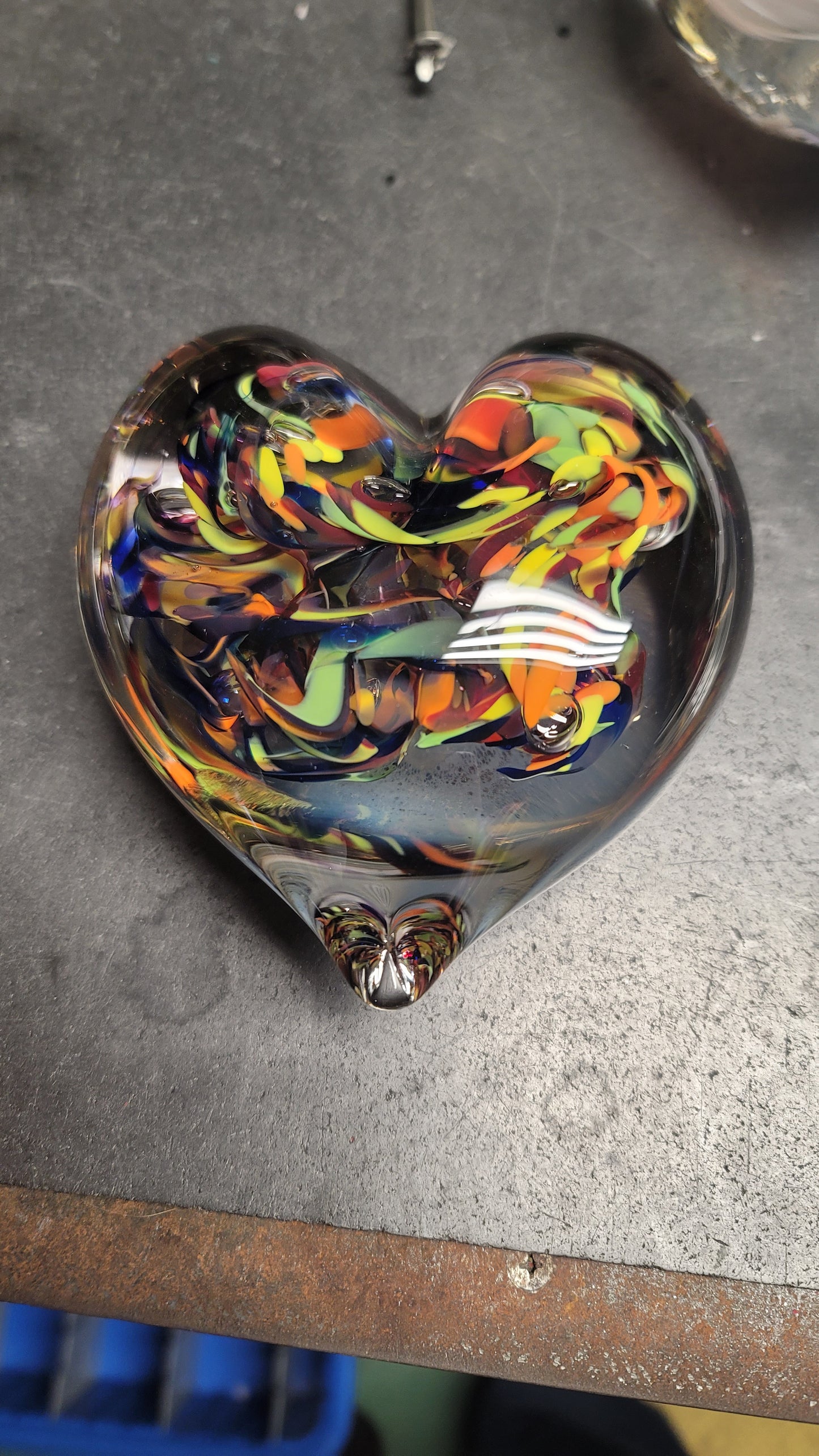 Confetti heart paper weight