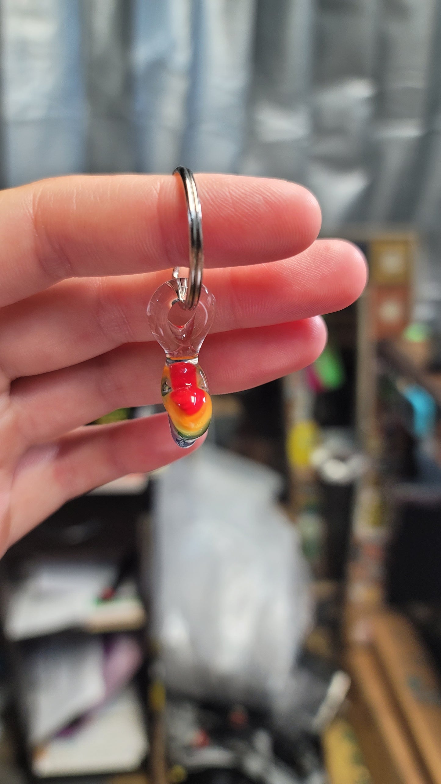 Small Rainbow Heart Keychain