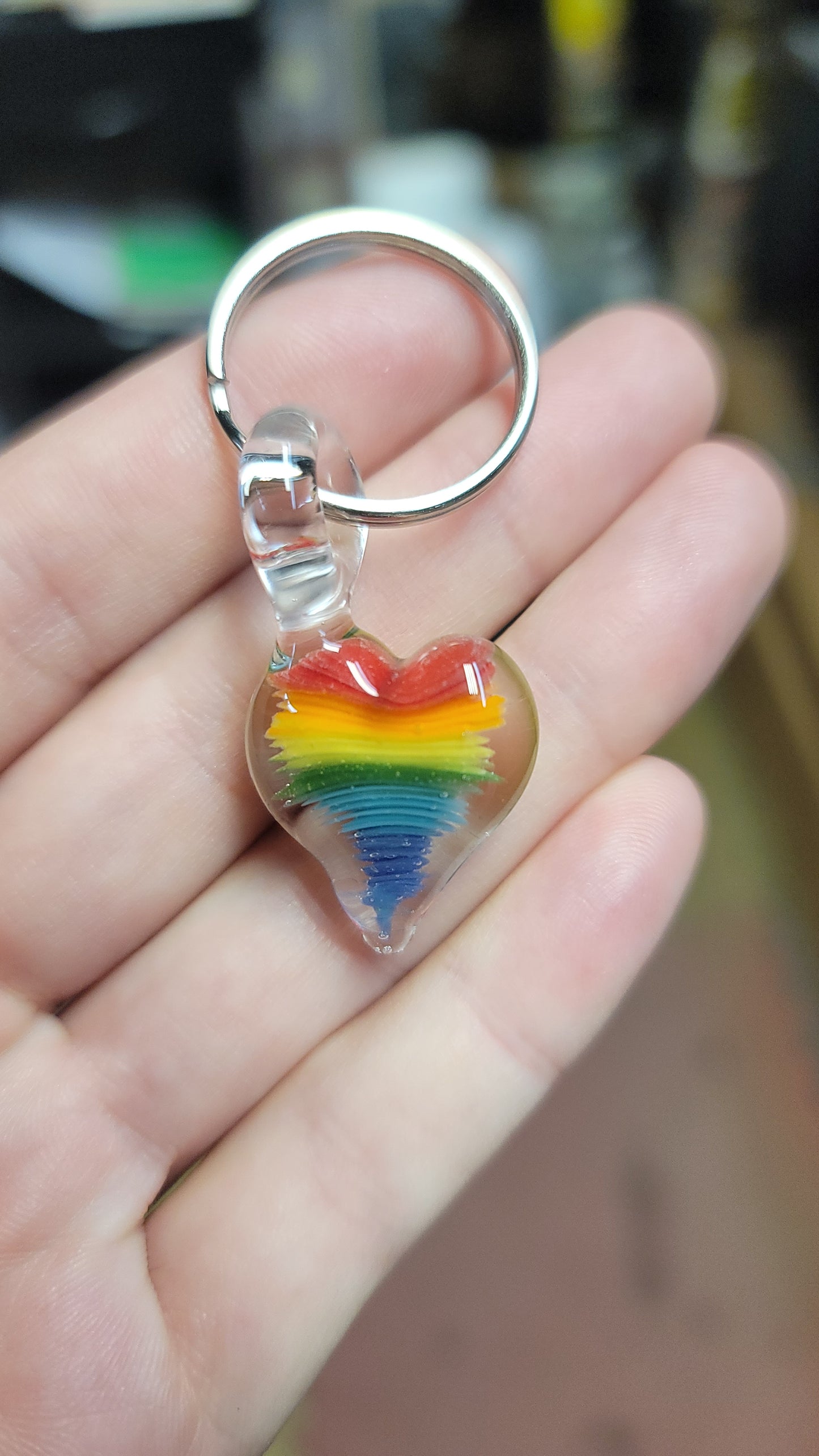 Memorial Rainbow Heart Keychain