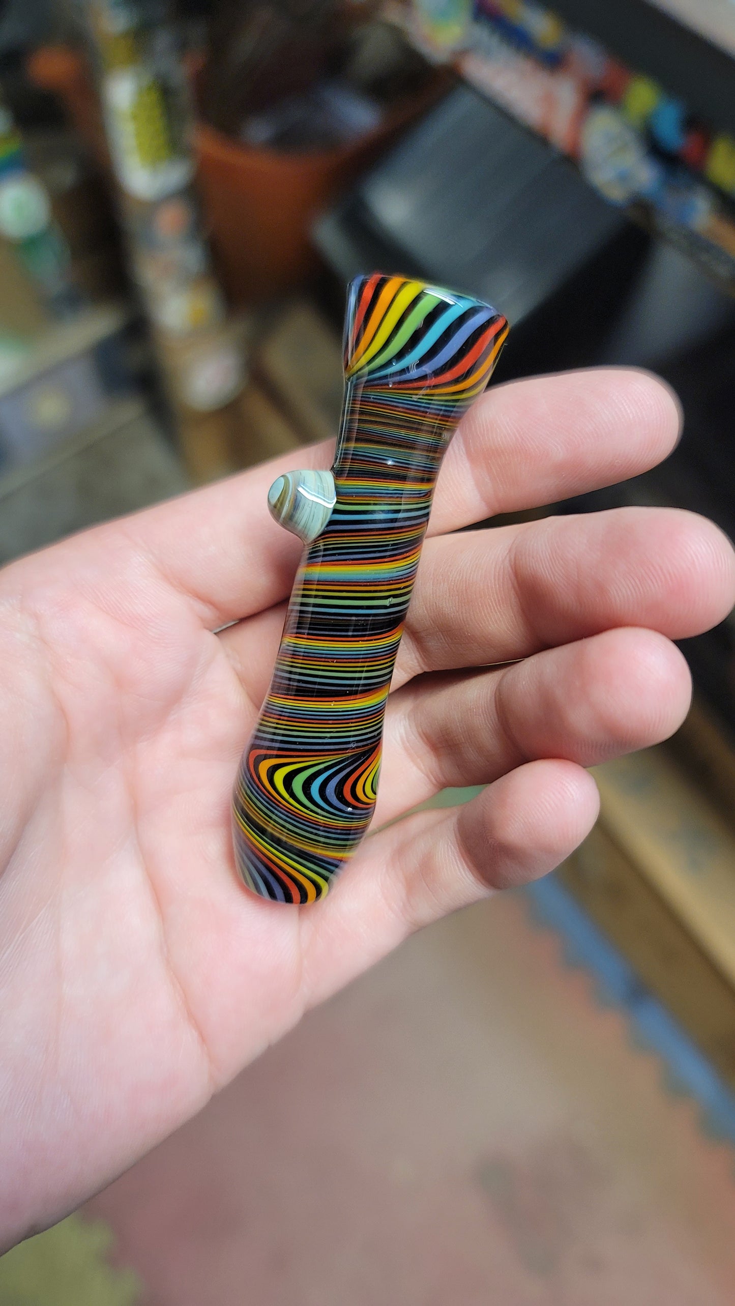 Rainbow with black swirl