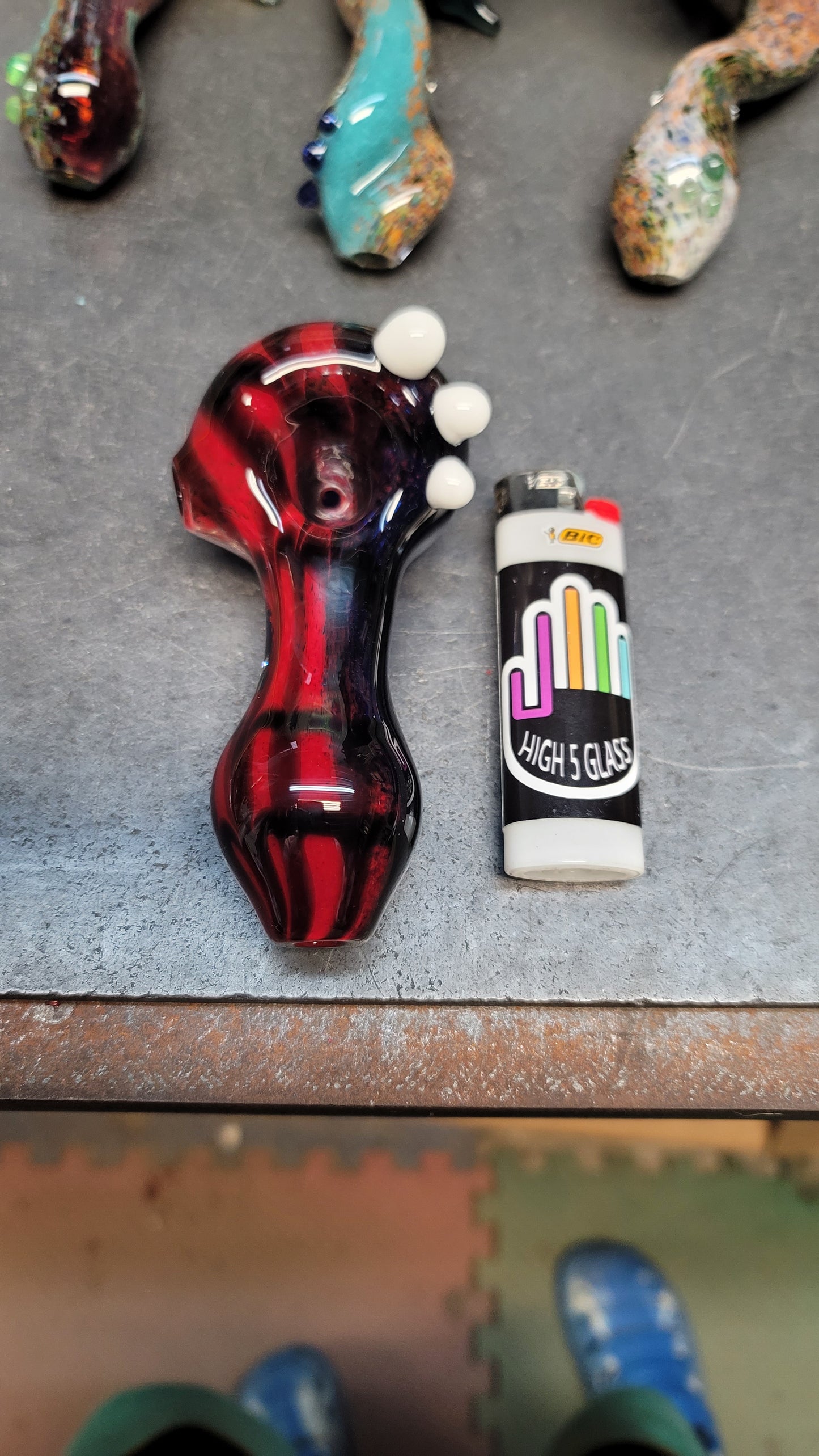 Red and cobalt