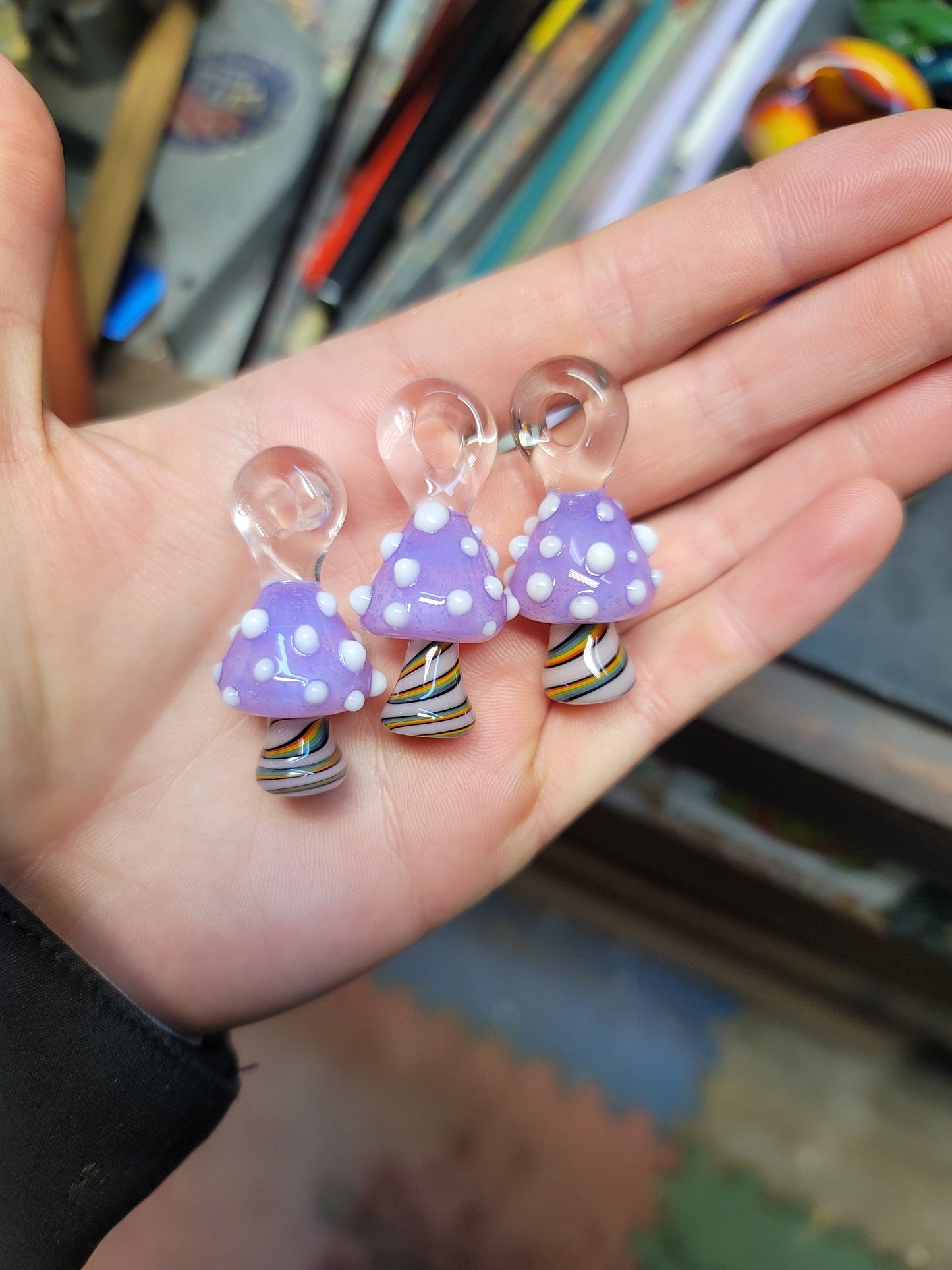 Pink Mushroom Pendant made to order