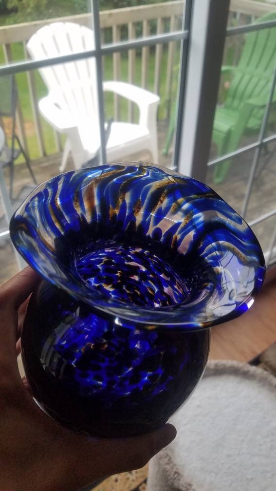 Blue sparkle Vase