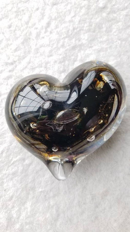 Brown sparkle heart paper weight