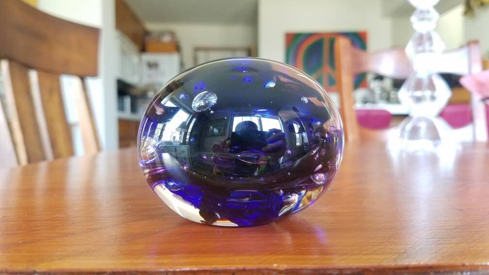 Blues and purple paper weight