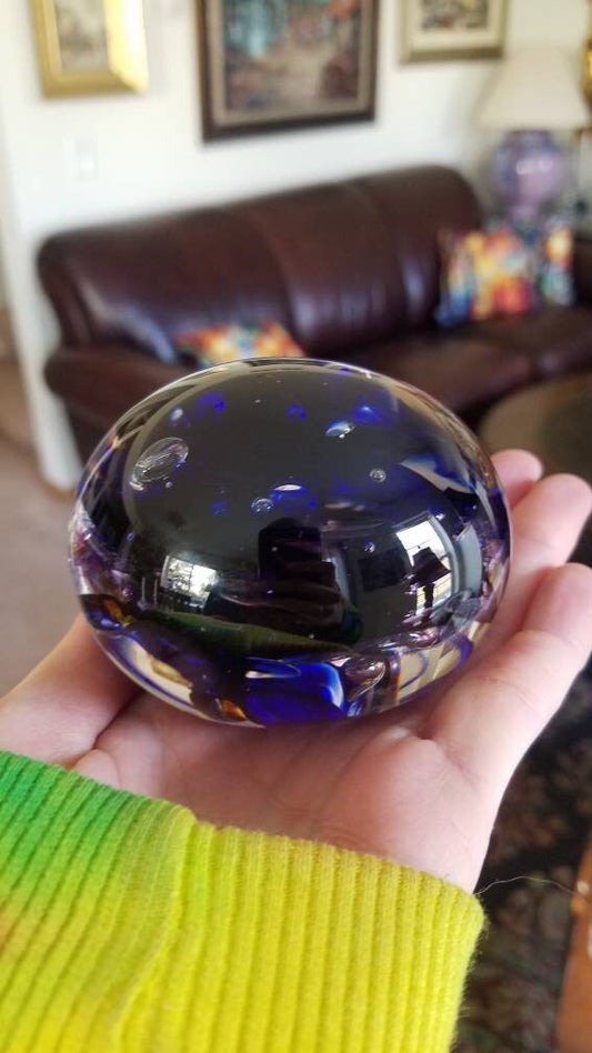 Blues and purple paper weight