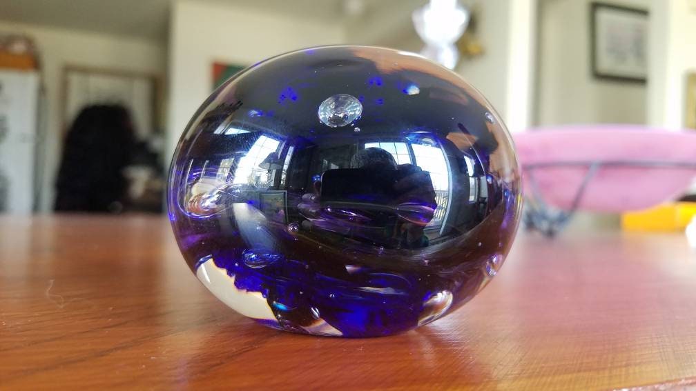 Blues and purple paper weight