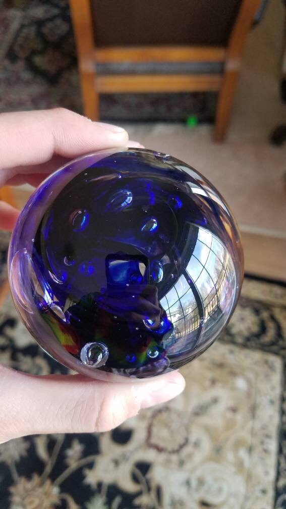 Blues and purple paper weight