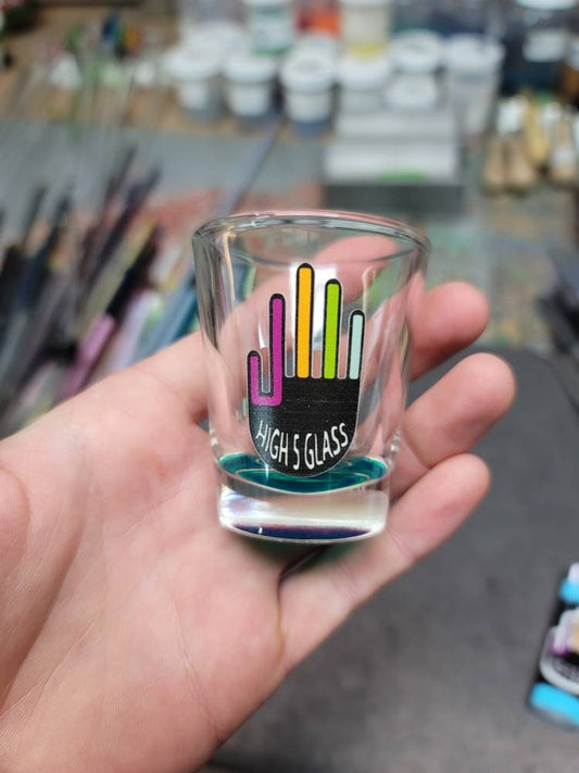 High 5 Glass Shot Glass