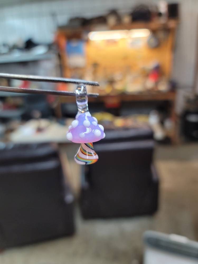 Pink Mushroom Pendant made to order